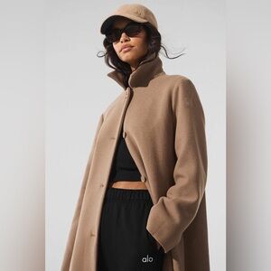 Alo Wool Metro Long Coat - Toasted Almond